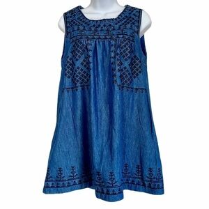 HONEY PUNCH Blue Embroidered Sleeveless Mini Dress Small